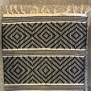 Kirkton House handwoven Geometric Black and Cream Rug